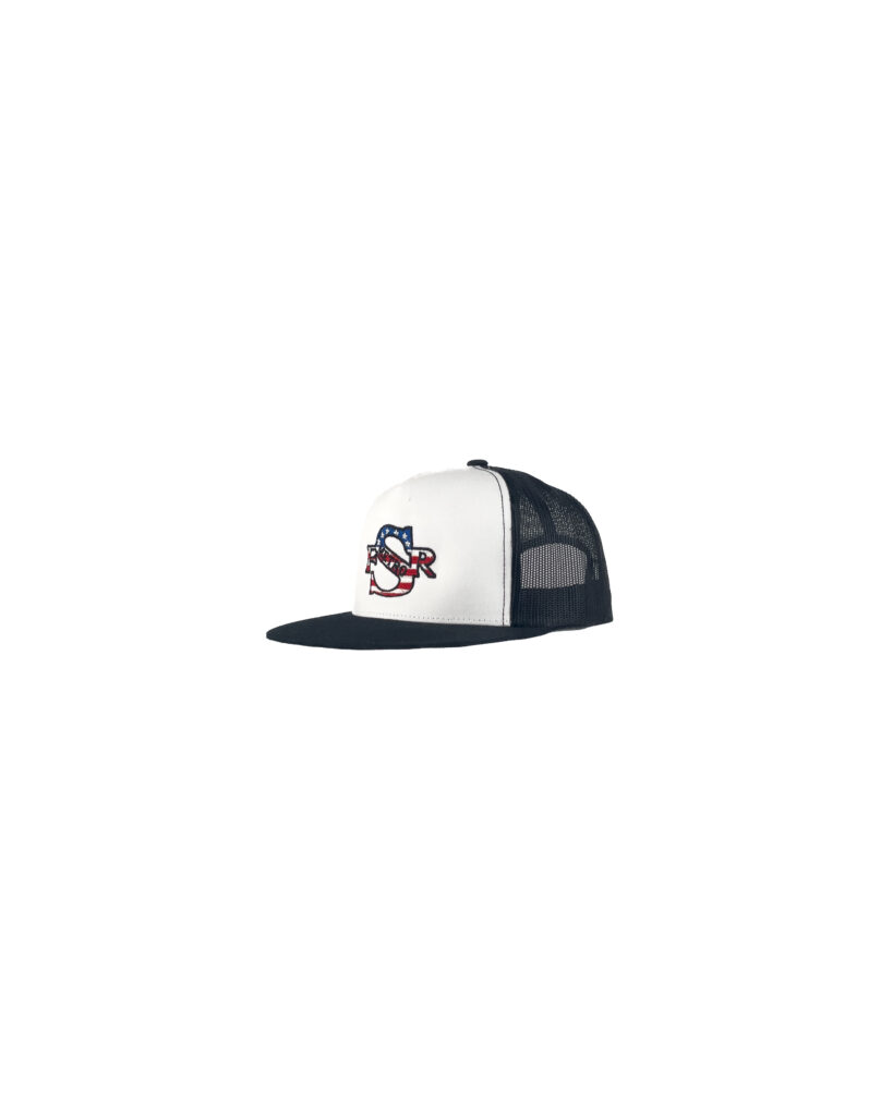 American Flag FSR White/Black Trucker
