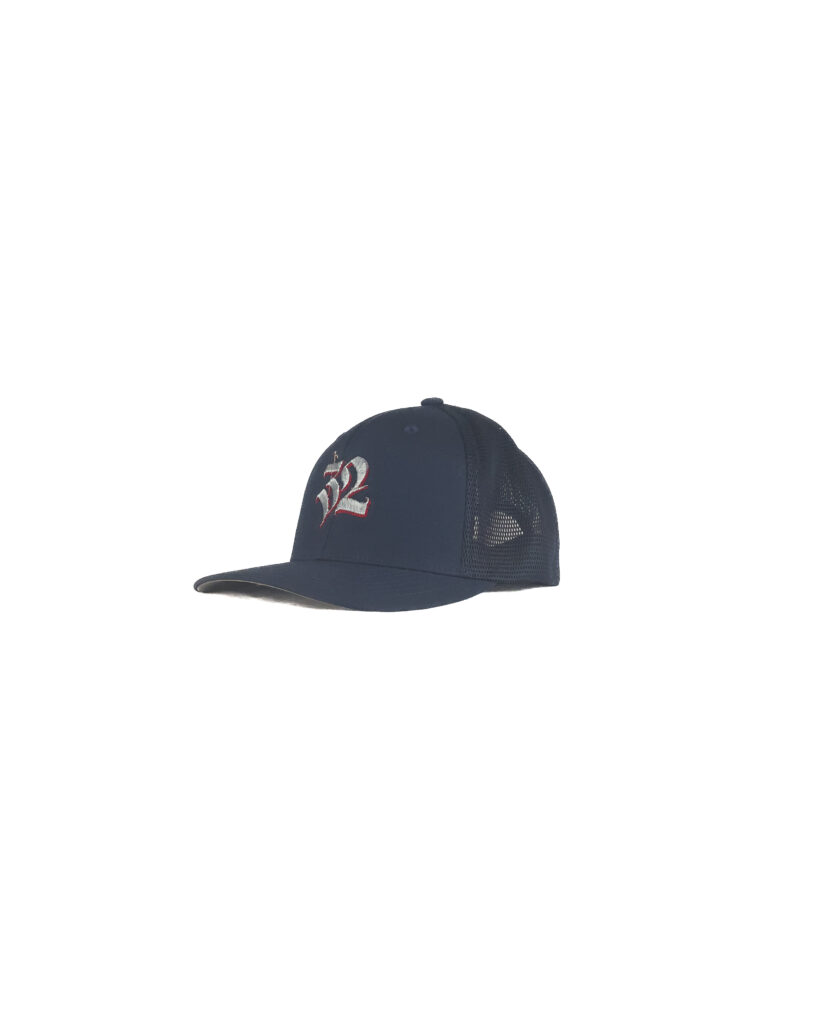 Silver & Red NY Hook Trucker Hat